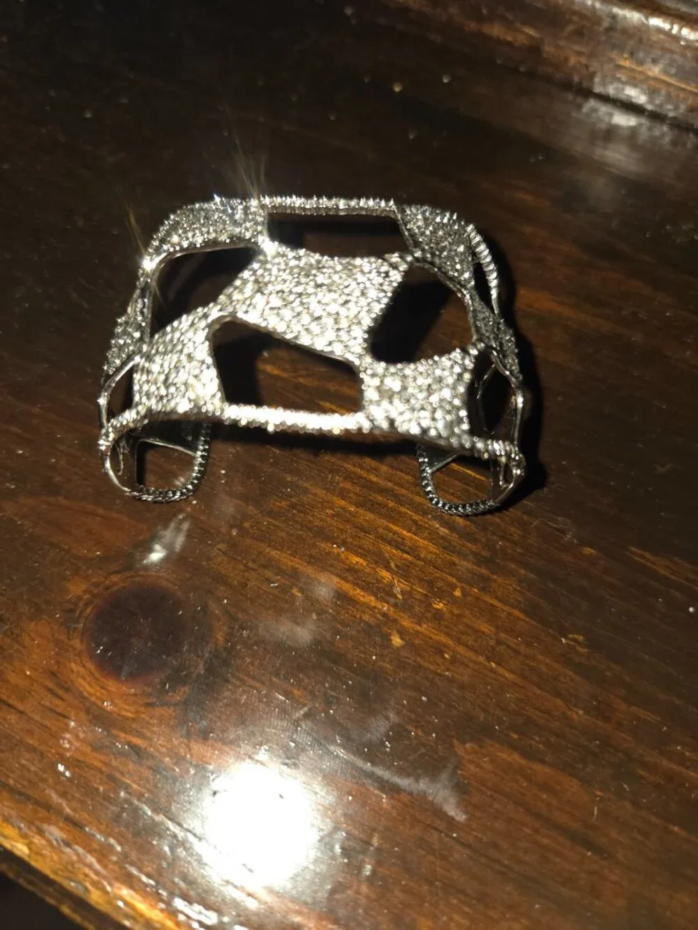 Alexis Bittar Pave Checkerboard Cuff Bracelet Silver
